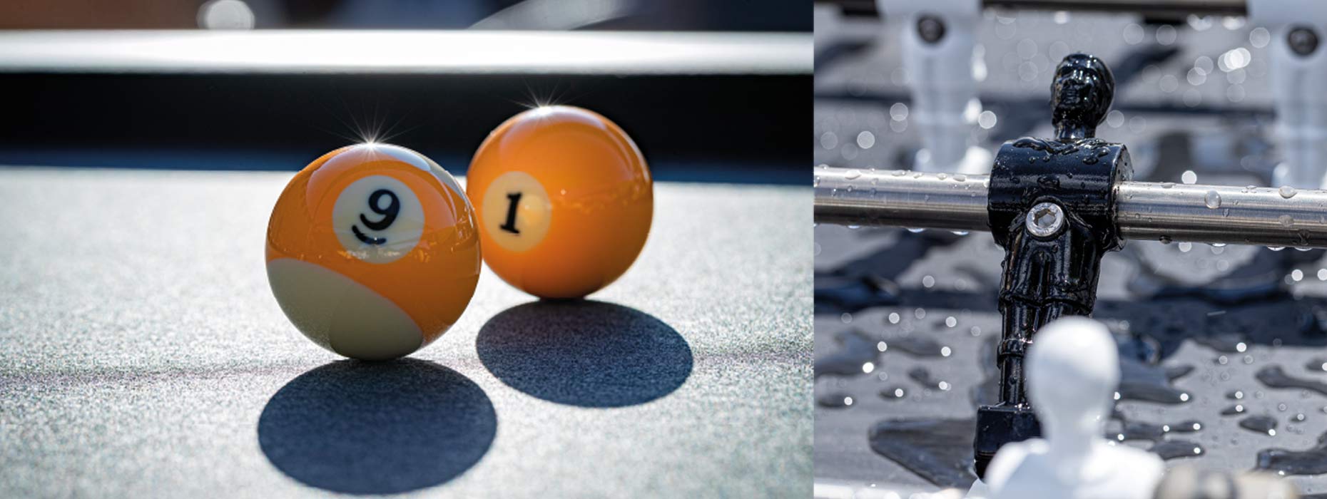 tapis de billard et babyfoot résistant à l'eau